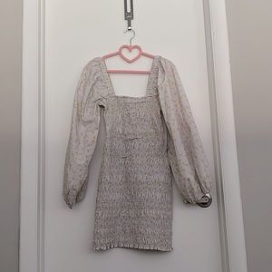 Ganni Cotton Poplin Smock Mini Dress, Cherry Blossom, US 4/EU 36